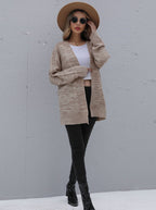 Solid Color Knitted Cardigan Sweater