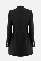 Elegant Long-sleeved Hollowed-out Button-down Slim-fit Mini Dress