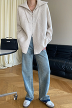 Oversized Open Collar Cardigan
