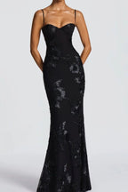 Floral Strapless Column Prom Dress