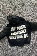 Letter Embroidery Zipper Hoodie