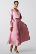 Zelda Floral Cuff Blazer Pleated Maxi Dress Set