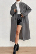 Minimalist Solid Wool Collar Overcoat