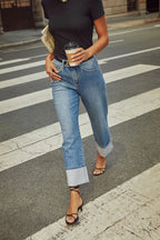 Street Style High Waist Straight Jean