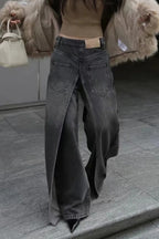 Y2K Vintage Reversible Deconstructed Wide Leg Jeans