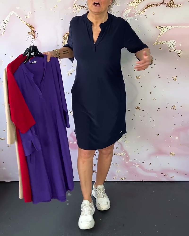 Leila Aesthetic V Neck Dress Statement Occasion Edit
