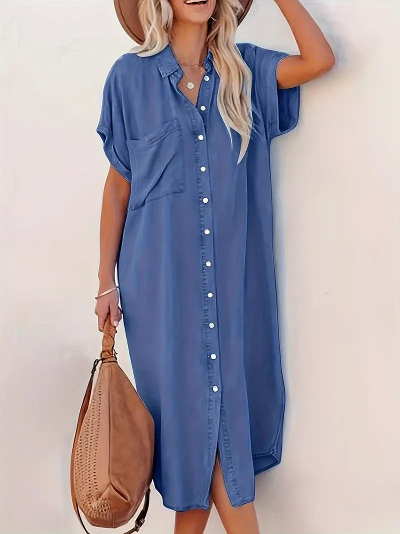 Ermelinda Stylish Shirt Dress for Women Romantic Soft Style