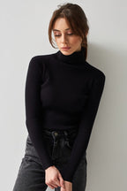 High Neck Pullover Slouchy Knit Sweater