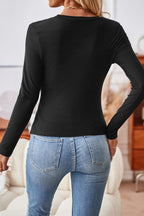 Split-Hem Bodycon Knit Top