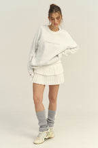 Slim-Fit Graphic Letter Print Versatile Knit Sweater