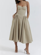 Carolyn Sleeveless Corset Midi Dress