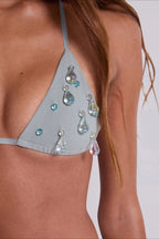 Gray Crystal Bikini Set