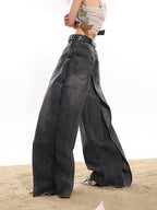 Fake two-piece high-end hot girl denim skirt