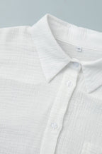 Solid Cotton Wrinkled Shirt Pants Two Piece Set