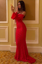 Lace Bustier Bell Sleeve Maxi Dress