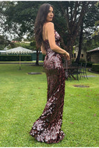 Sequin Hollow Out Boho Dress