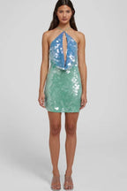 Chic Halter Backless Slim Sequin Sling Sequin Dress