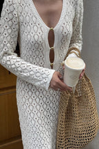 Diamond Crochet Knit Maxi Dress