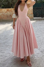 Elegant Waist - Pleated Maxi Dress