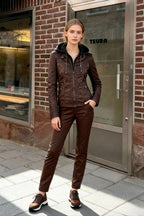 Hooded Leather Jacket