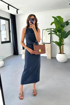 Alexandra Minimalist Sleeveless Midi Dresses Statement Occasion Edit
