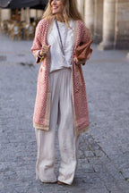 Long Two-tone Kimono Coat