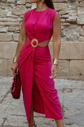 Hollow Design A Line Midi Dress