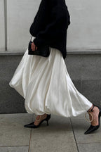 Simple High Waist Flared Skirt