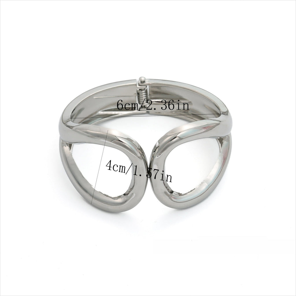 Wide Openwork Coil Metal Cuff Bracelet