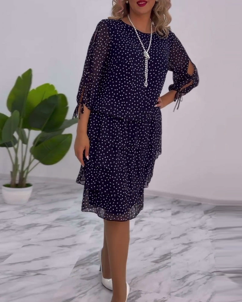 Verónica Chic Dress with Dot Print Silhouette Collection