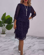 Adriela Premium Polka Dot Layered Dress Statement Occasion Edit