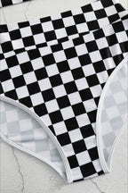Trendy Checkered Bikini Two Piece Swim Set