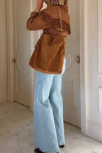 Taupe Clea Fringe Shirt