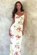 Printed V Neck Bodycon Slip Dress