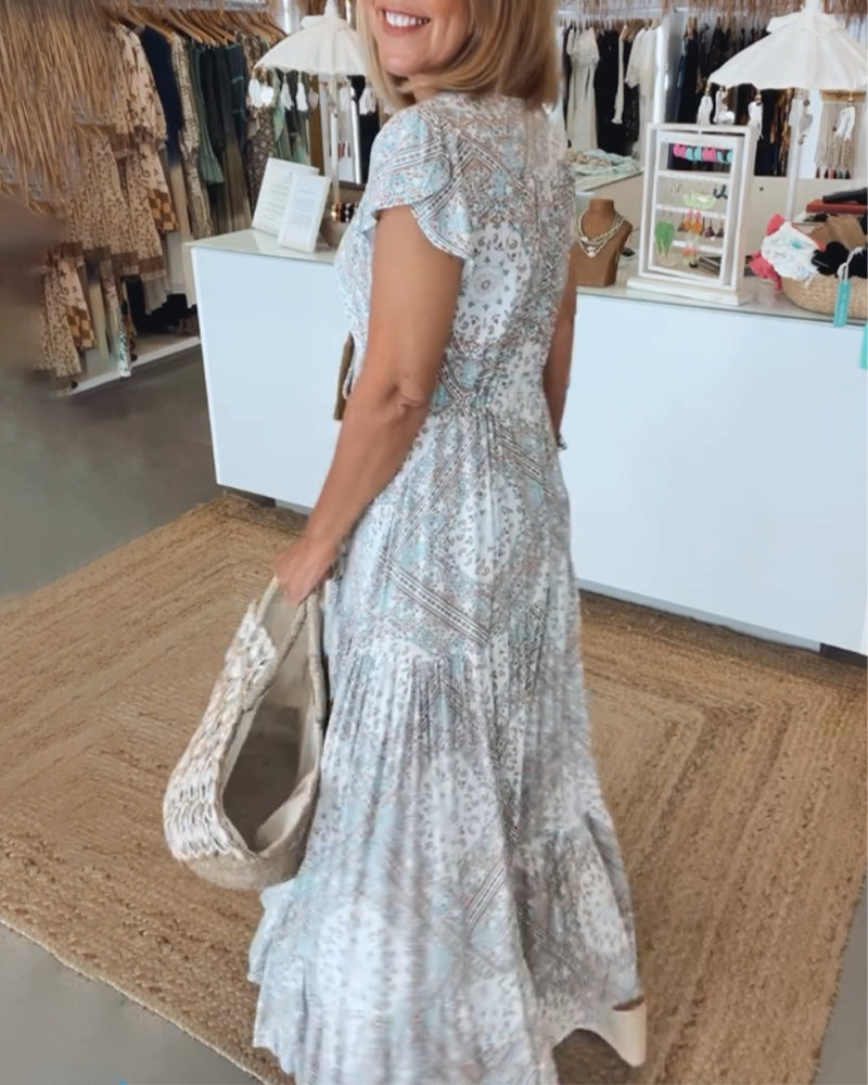 Rosalie Boutique Holiday Dress with Slit Elevated Occasion Wear