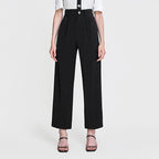 Black Straight Leg Suit Pants