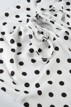 Polka Dot Contrast V Neck Sleeveless Crop Top
