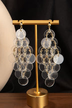 Resort Style Colorful Round Shell Tassel Earrings