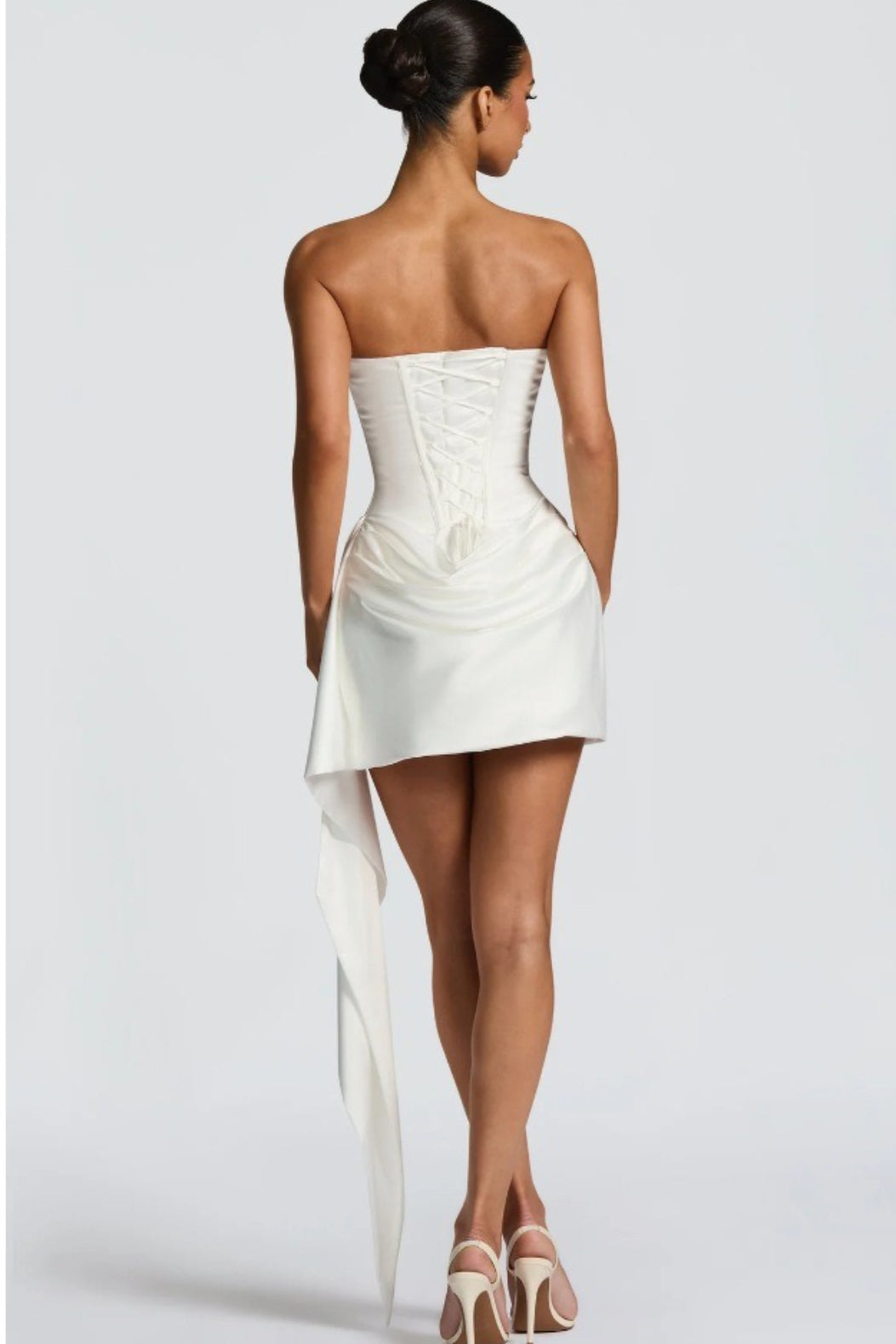 Strapless Scarf Detail Bodycon Sexy Mini Dress