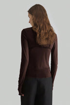Stand Collar Solid Mesh Slim Fit Long Sleeve Tee