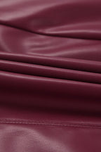 Red Matte Leather Skirt