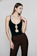 Front cutout cropped cami top