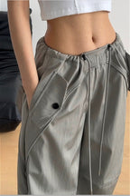 Solid Paneled Quick Dry Casual Pants