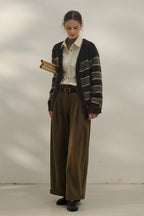 Relaxed Stripe Knit Cardigan