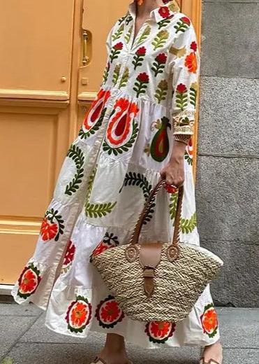 Garden Bloom EmbroideRed Maxi Dress