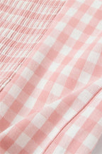 Sweetheart Neck Gingham Lace Trim Cami Top