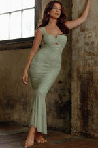 Ruched Panel Slip Dress