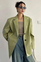 PU Leather Oversized Casual Blazer