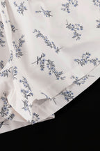 Puff Sleeve High Neck Ruffle Floral Two Piece Set