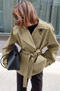 Loose Notch Collar Waist-Tied Designers Chic Trench Coat